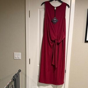 Ava & Viv Rich Burgundy Midi Dress